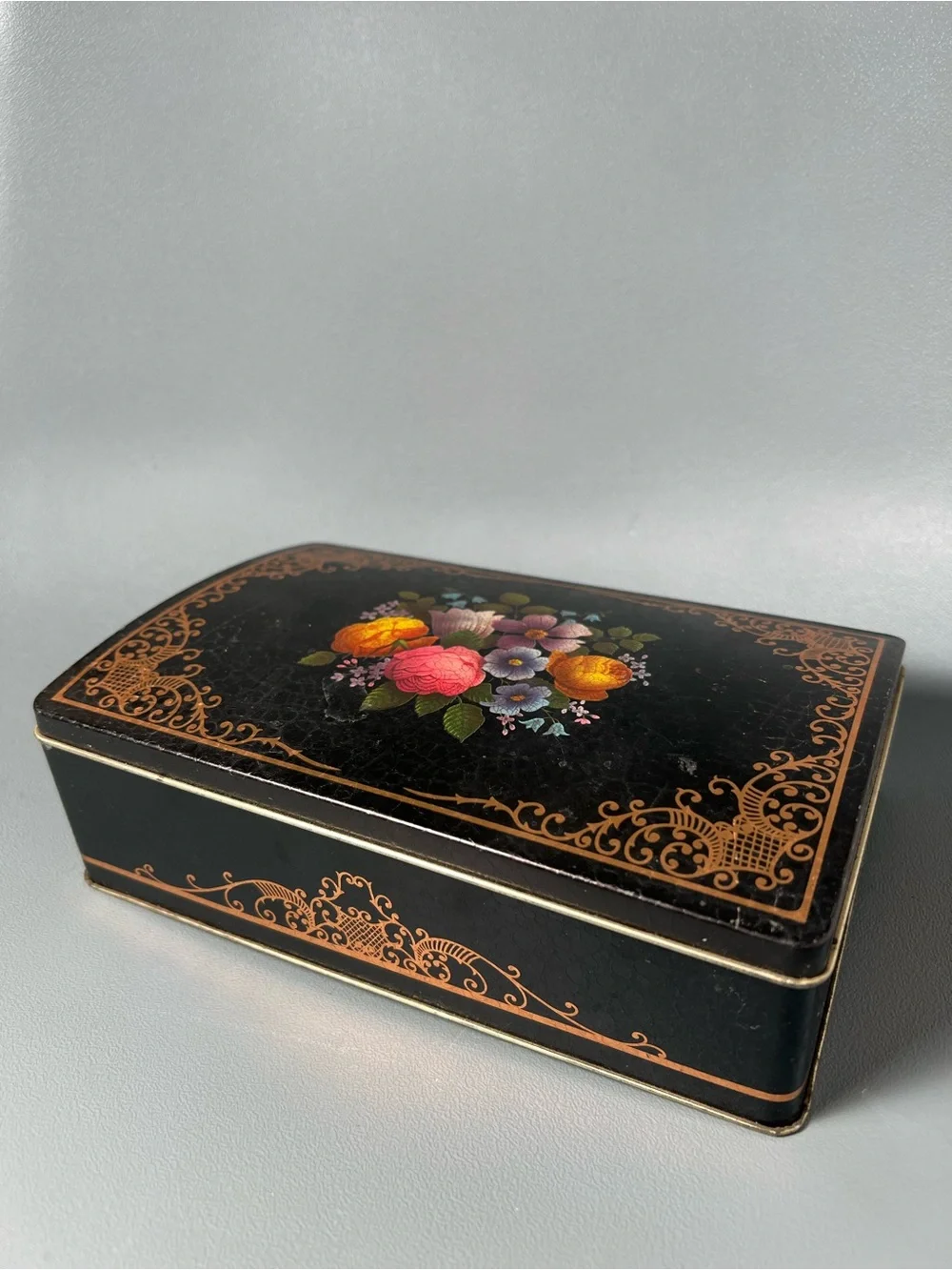 Floral Tin Container